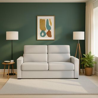 Dmora Sof&aacute; Cama 2 Plazas None, Desenfundable, Almacenaje Hecho En Italia, Apertura Abatible, 180x95 Cm Gris Claro