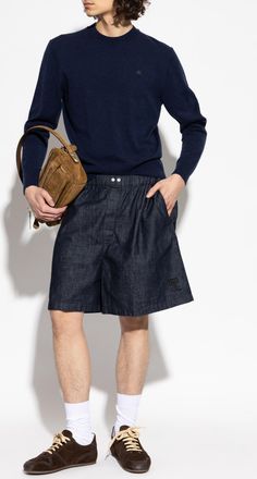 Acne Studios Shorts With Pockets, Mens, Navy Blue