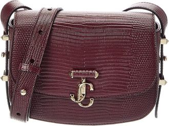 Jimmy Choo London Lizard-Embossed Leather Crossbody