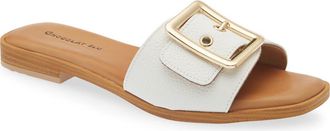 Chocolat Blu Bari Slide Sandal in White Leather at Nordstrom, Size 6.5-7Us