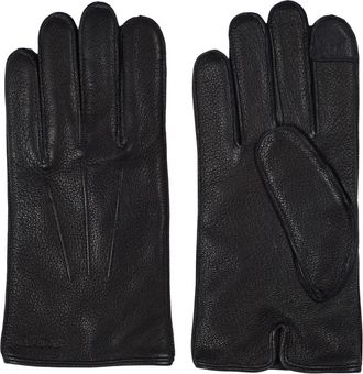 Howard London Bradley Leren Handschoenen - Heren - Handschoenen - Zwart - 9 IN - Wol - Accessoires