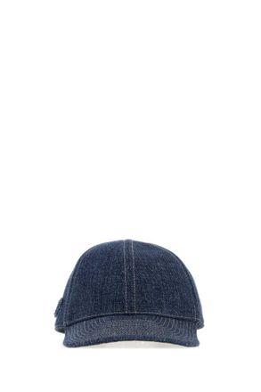 Prada Navy Blue Denim Solid Baseball Hat