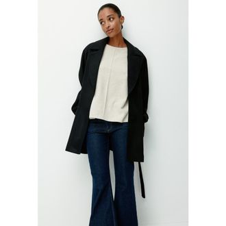 H&M Tie-belt Coat in Black at Nordstrom, Size Xx-Large