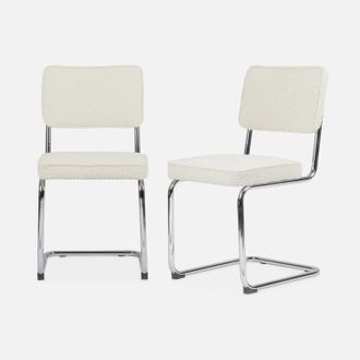 Alice's Garden Silla Cantilever Con Rizos Texturizados, Set De 2