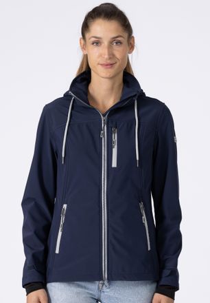 Deproc Softshelljacke DEPROC ACTIVE DECORAH PEAK V WOMEN, Damen, Gr. 36/38 (M), blau (navy), 96% Polyester; 4% Elasthan, tailliert, gerader Abschluss mit Win