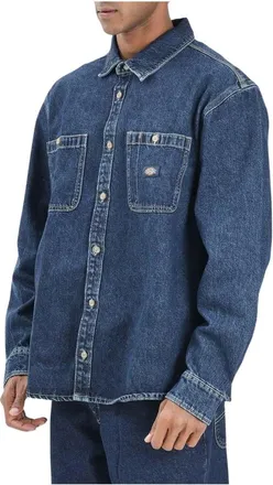 Dickies Overhemden, Heren, Blauw, L, Denim, Denim Shirt