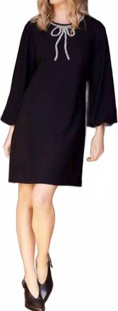 Karen Kane Embellished Bow Shift Dress In Black