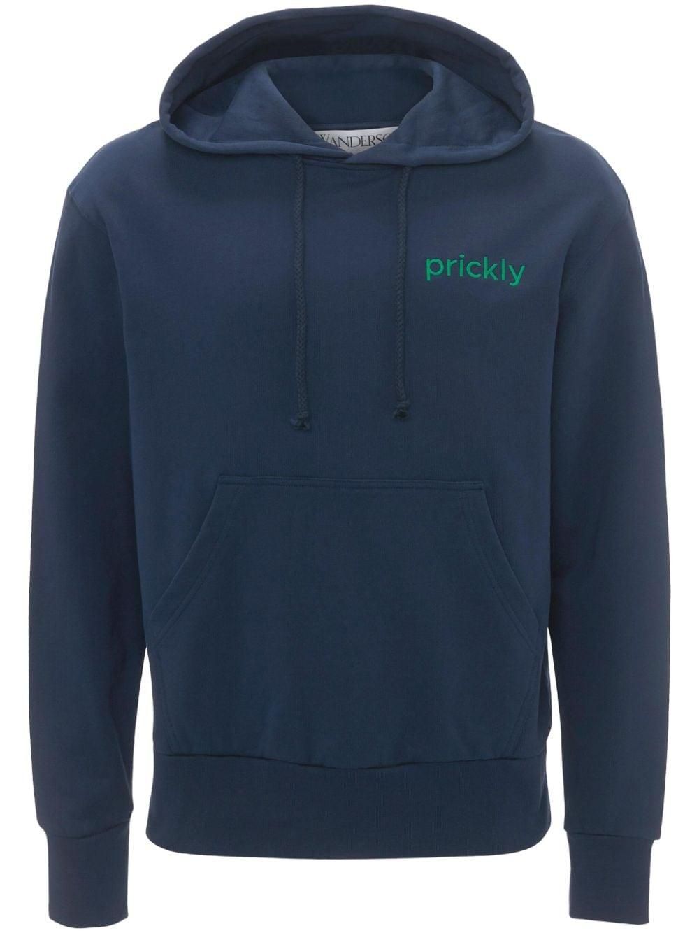HOODIE WITH LOGO EMBROIDERY in black | JW Anderson US