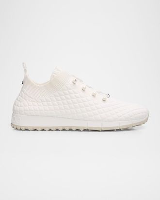 Jimmy Choo London Veles Diamond Knit Low-Top Trainers