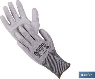 cofan Cofan - Guante Anticorte Impregnado Pu Gris T-11 Caja 12 Unid