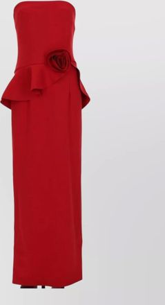 Rotate asymmetric 3d floral maxi dress