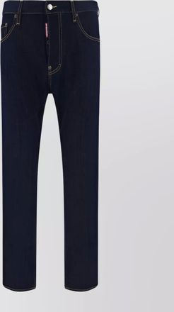 Dsquared2 contrast stitched slim leg cotton trousers