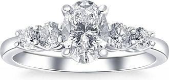 Pompeii3 1 1/2Ct TW Oval Cut Engagement Ring 14k White Gold Lab Grown