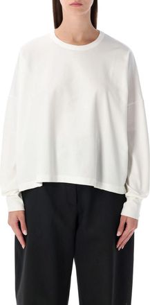 STUDIO NICHOLSON White Round Neck Cotton T-Shirt