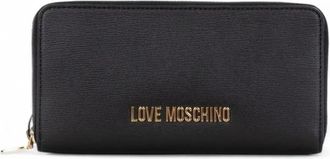 Love Moschino Zip-around Portemonnee met Lettering Logo - Dames - Portefeuilles - Zwart - ONE Size - Polyester - Accessoires