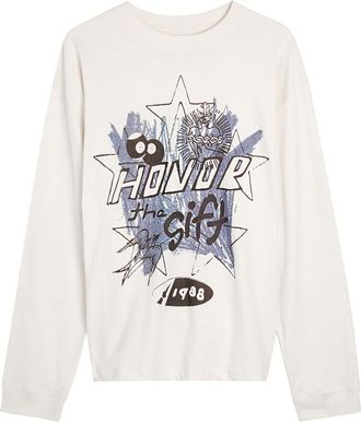 Honor The Gift Printed Cotton top - White - XL