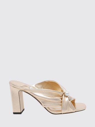 Jimmy Choo London Sandali mules Rafi in pelle laminata con tacco alto