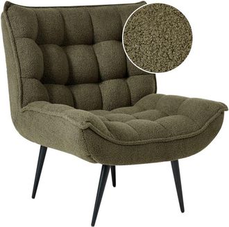 Beliani Armchair ALVESTA Boucle Dark Green