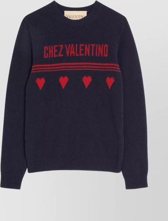 Valentino Garavani crewneck heart motif long sleeves jumper