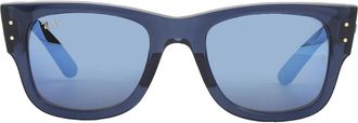 Ray-Ban Mega Wayfarer Blue Mirror Square Unisex Sunglasses RB0840S 6638O4 51