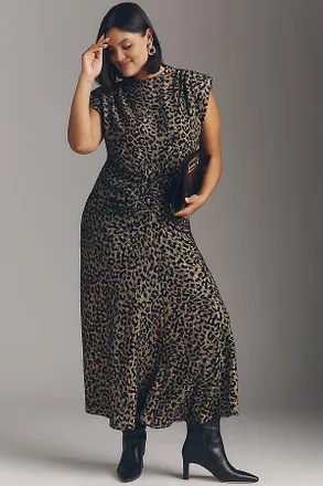 Saylor Cinched Short-Sleeve Maxi Dress