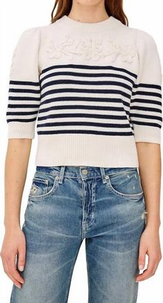 Rails Martha Sweater In Ivory Navy Floral Stripe