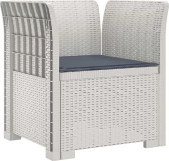 vidaXL Sill&oacute;n Individual Con Coj&iacute;n Apariencia De Ratan Pp Blanco Vidaxl