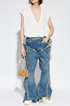 Rick Owens Jeans With A Vintage Effect, Mens, Blue