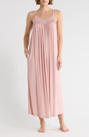 Nordstrom Rack Tranquility Smocked Nightgown in Pink Floral Lattice at Nordstrom Rack, Size X-Small