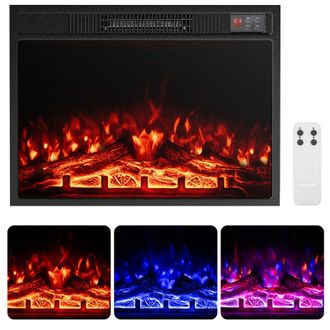 Costway Costway 23 Electric Fireplace 750W/1500W Fireplace Insert w/ Remote Control in Black