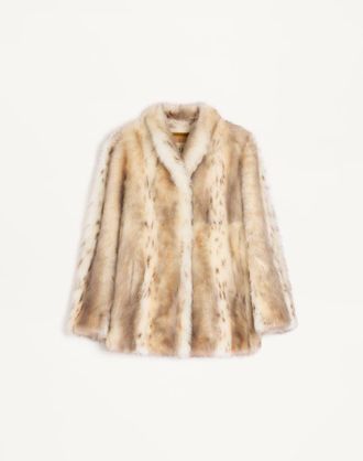 Valentino Cappotto In Shearling Donna AVORIO 40