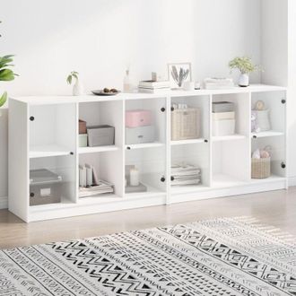 vidaXL Vidaxl - Libreria con Ante Bianca 204x37x75 cm in Legno Multistrato