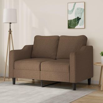 vidaXL Sof&aacute; De 2 Plazas De Tela Marr&oacute;n 120 Cm Vidaxl
