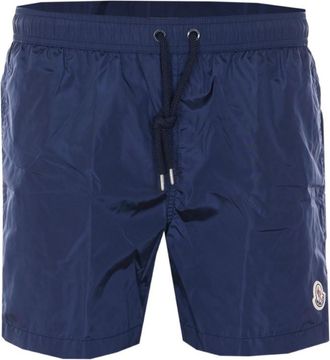 Moncler Navy Blue Logo Swim Shorts