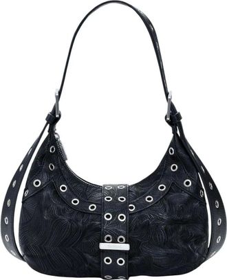 Desigual Shoulder Bags, female, Black, Size: ONE SIZE Handbag with Shoulder Strap and Inside Pocket