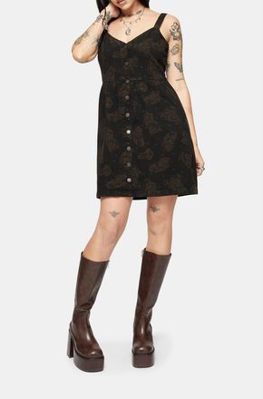 Disturbia Hexborn Baba Yaga Denim Mini Dress in Black at Nordstrom, Size 10