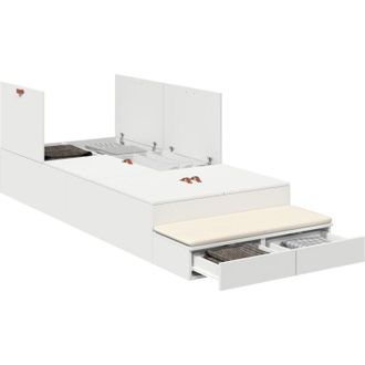 vidaXL Cama Con Almacenamiento Con Caj&oacute;n Blanco 236.5 X 90 X 31.5 Cm Vidaxl