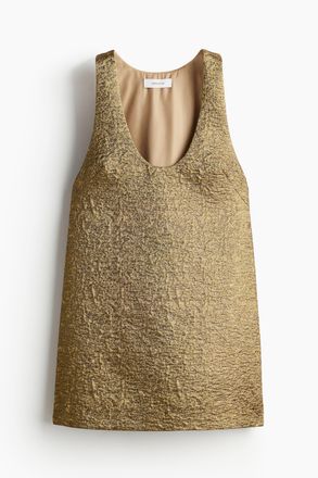 H&M Kleid aus schimmerndem Jacquardstoff - Gold