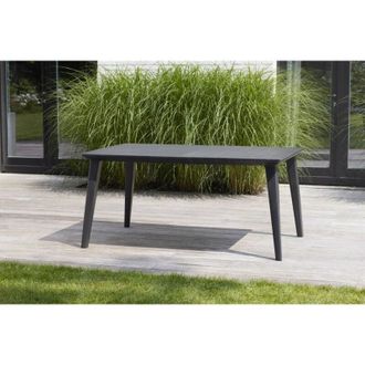 Dmora Mesa De Jard&iacute;n Secondo, Base De Picnic, Mesa De Comedor De Jard&iacute;n, Banco Multiusos Para Exterior, 157x98 H74 Cm, Antracita - Dmora