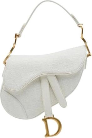 Dior Pre-owned Saddle Bag - Dames - Pre-owned - Wit - Maat: ONE Size Leer