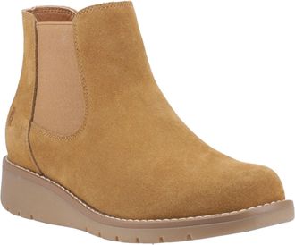 Hush Puppies Leonie Suède Dames Tan Platte Chelsea Boots