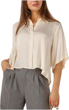 Est'seven Dames Blouses Alijah Blouse 25 - Dames - Blouses - Beige - XL - Wol - Overhemden