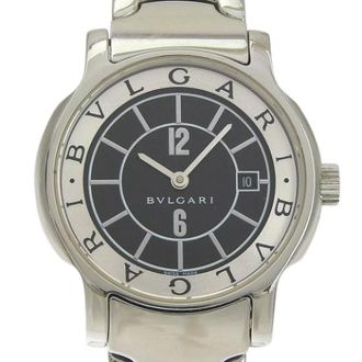Bulgari Pre-owned Watches, female, Gray, Size: ONE SIZE Pre-owned Solo Tempo St29S Stainless Steel Watch
