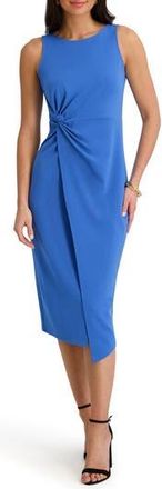 Siena My Balconia Side Knot Crepe Scuba Dress in Regatta at Nordstrom Rack, Size Xx-Large