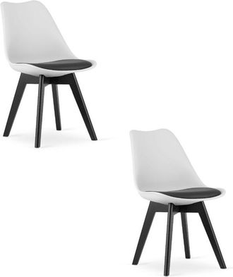 OEM Silla Mark, Blanco Y Negro / Patas Negras X 2