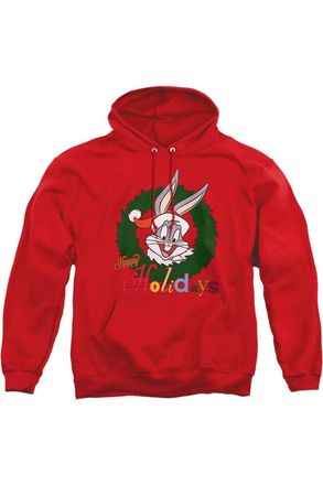 Gildan Looney Tunes Holiday Bunny Adult Pull Over Hoodie / Hooded Sweatshirt