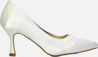 XY London Womens XY London Womens/Ladies Romi Pointed Mid Stiletto Court Shoes - Cream - Size: 5