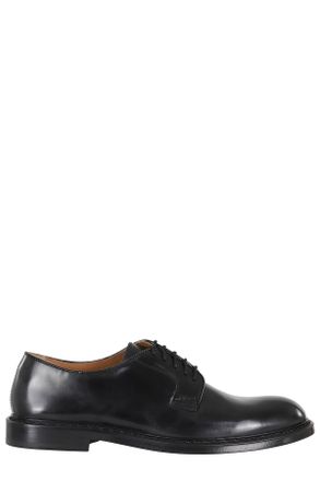 Doucal's Black Derby Shiny Leather Brogues