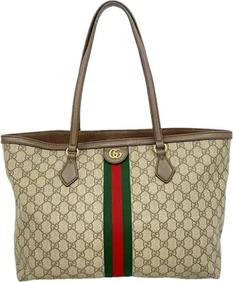 Gucci Beige Brown Pvc Tote Bag (Pre-Owned)
