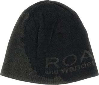 Roa Roa, Accessoires, Dames, Zwart, ONE Size, Katoen, Logo Katoenen Beanie